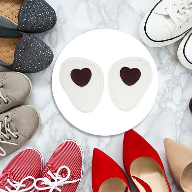 2 Pairs Soft Heart Pattern Forefoot Insole Pads for Comfortable Foot Support