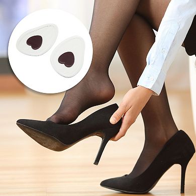 2 Pairs Soft Heart Pattern Forefoot Insole Pads for Comfortable Foot Support