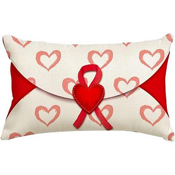Valentine’s Pillow Cover 12x20 Red Heart Envelope Lumbar Decor