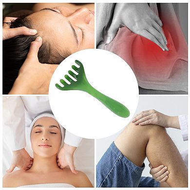 Antler-shaped Head Massage Comb for Travel Green 1Pc