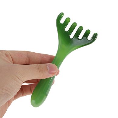 Antler-shaped Head Massage Comb for Travel Green 1Pc