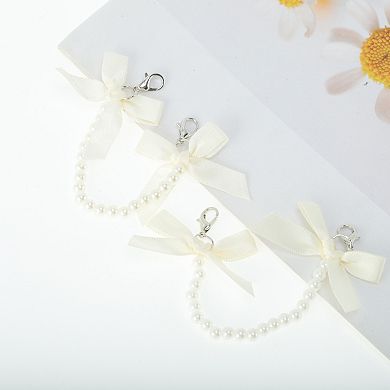 Bow Pearl Chain Shoelace Charms 1 Pair