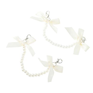 Bow Pearl Chain Shoelace Charms 1 Pair