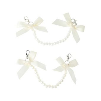 Bow Pearl Chain Shoelace Charms 1 Pair