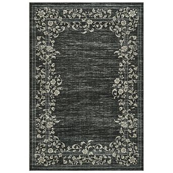 Fashionwu Kitchen Distressed Printed Easy to Clean Non Slip Bordered Soft Area Rug for Bedroom