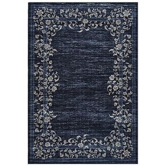 Fashionwu Kitchen Distressed Printed Easy to Clean Non Slip Bordered Soft Area Rug for Bedroom