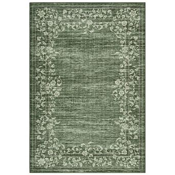 Fashionwu Kitchen Distressed Printed Easy to Clean Non Slip Bordered Soft Area Rug for Bedroom