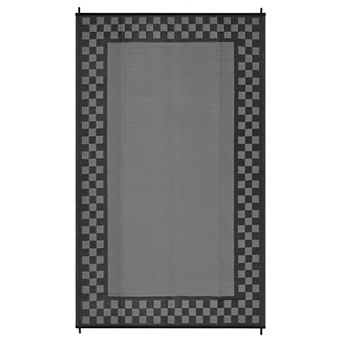 Fashionwu Simple Modern UV Resistant Geometry Bordered Waterproof Easy to Clean Plastic Area Rug
