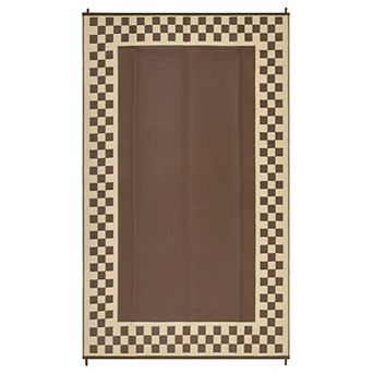 Fashionwu Simple Modern UV Resistant Geometry Bordered Waterproof Easy to Clean Plastic Area Rug