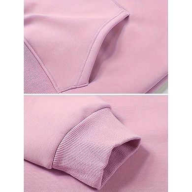 Womens Casual Winter Warm Fleece Sherpa Lined Pullover Hooded Sweatshirt