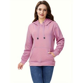 Womens Casual Winter Warm Fleece Sherpa Lined Pullover Hooded Sweatshirt