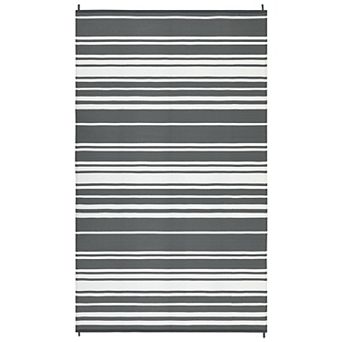 Fashionwu Line Geometry Modern Outdoor Plastic Easy to Clean Reversible UV Resistant Area Rug for RV