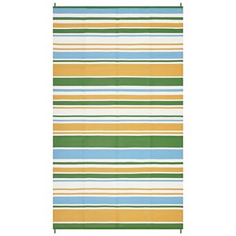 Fashionwu Line Geometry Modern Outdoor Plastic Easy to Clean Reversible UV Resistant Area Rug for RV