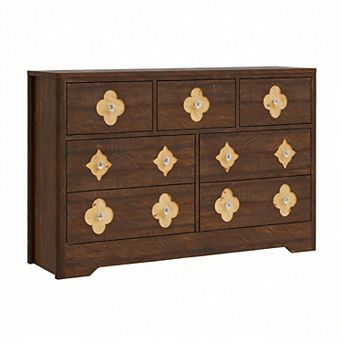7 Drawer Dresser for Bedroom, 54'' Wide Dresser, Chest of Drawers, Wooden Chest
