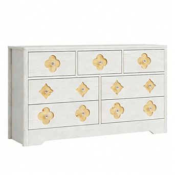 7 Drawer Dresser for Bedroom, 54'' Wide Dresser, Chest of Drawers, Wooden Chest