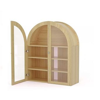 Bathroom Wall Mounted Cabinet, Arched Medicine Cabinet Over The Toilet Storage Organizer w/Doors