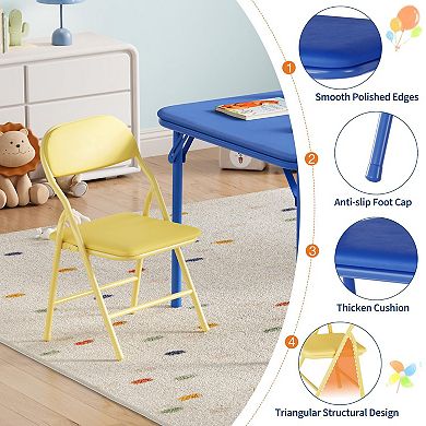 Square Table and Chairs Set of 3, Portable Activity Table and Chair for Learning, Reading, Crafts