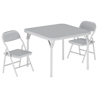 Square Table and Chairs Set of 3, Portable Activity Table and Chair for Learning, Reading, Crafts