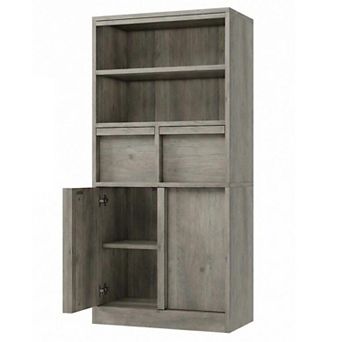 Tall Storage Cabinet, Freestanding Buffet Cabinet w/Drawers, Doors &Adjustable Shelves,Multipurpose