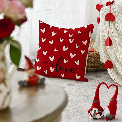 Valentine’s Red Throw Pillow Cover 18x18 Love Heart Decor