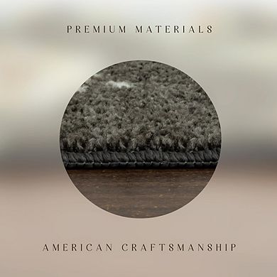 Dark Grey Floral Kitchen Rug, Washable Non-Slip Indoor Carpet