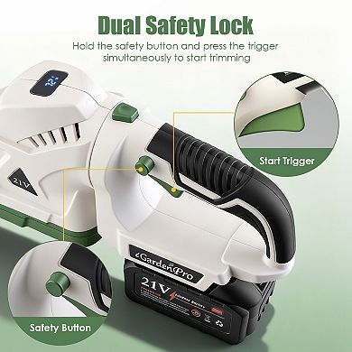 20" Cordless Hedge Trimmer 21V Electric Bush Trimmer with Dual Blades