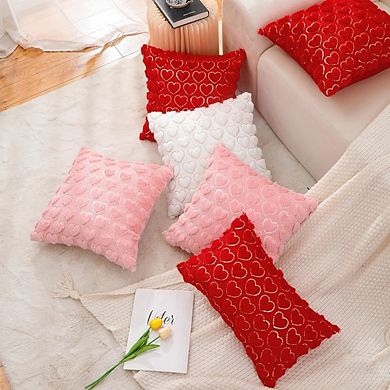 Valentine’s Pillow Covers 18x18 Set of 2 Pink Love Hearts