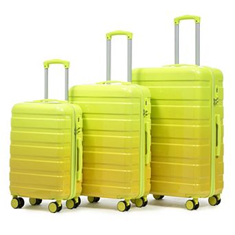 WOW PIONEER Three-Piece Spinner Wheel Luggage Set with Gradient Design and Combination Lock