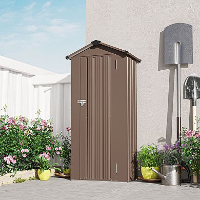 WOW PIONEER Compact Galvanized Iron Metal Garden Storage Shed Waterproof Design