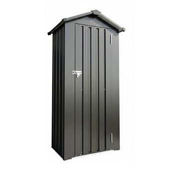 WOW PIONEER Compact Galvanized Iron Metal Garden Storage Shed Waterproof Design