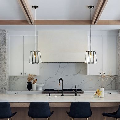 9" Minimalist Angled Ceiling Lantern Brown Glass Chandelier 1-Light Rustic Modern Pendant Light