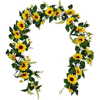 Sunflower & Eucalyptus Garland for Wedding, Party & Christmas Décor (1.95m)