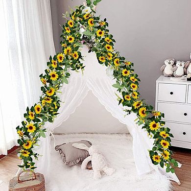 Sunflower & Eucalyptus Garland for Wedding, Party & Christmas Décor (1.95m)