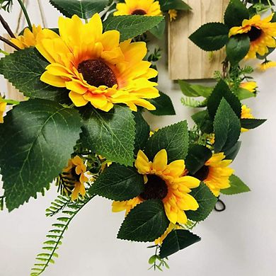 Sunflower & Eucalyptus Garland for Wedding, Party & Christmas Décor (1.95m)