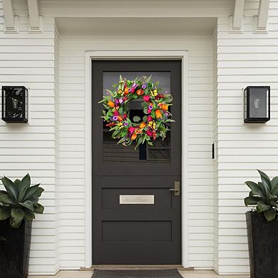 22" Tulip & Eucalyptus Wreath for Front Door, Farmhouse & Outdoor Decor
