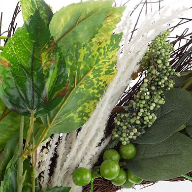 22 Inch Artificial Sweet Anne Eucalyptus Wreath for Home Decor