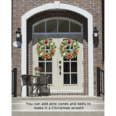 24-26" Artificial Eucalyptus Wreath with Berries, Spring & Summer Front Door Decor
