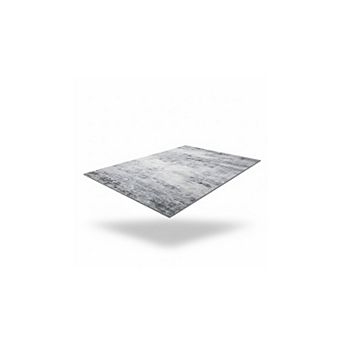 4x6 Grey Abstract Area Rug, Modern Low-Pile, Soft, Non-Slip, Washable