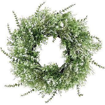 26" Large Eucalyptus Wreath with White Seeds, Greenery for Front Door & Home Decor