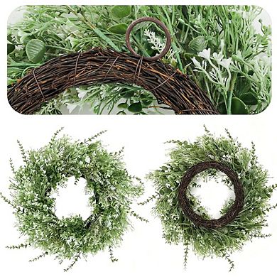 26" Large Eucalyptus Wreath with White Seeds, Greenery for Front Door & Home Decor
