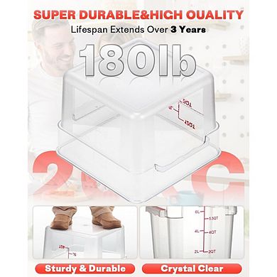 8 Pack 4QT Clear Food Storage Containers with Lids, BPA-Free