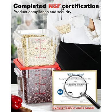 8 Pack 4QT Clear Food Storage Containers with Lids, BPA-Free