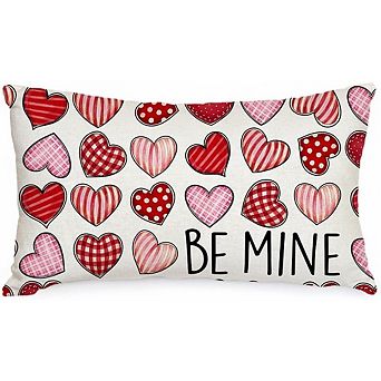 Valentine’s Pillow Cover 12x20 Colorful Heart Be Mine Decor