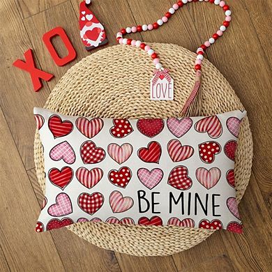Valentine’s Pillow Cover 12x20 Colorful Heart Be Mine Decor