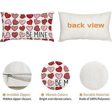 Valentine’s Pillow Cover 12x20 Colorful Heart Be Mine Decor