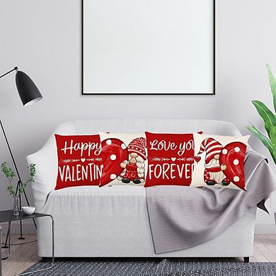 alentine’s Day Pillow Covers 18x18 Set of 4 Heart Cushions
