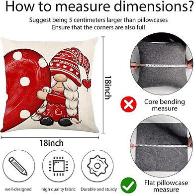 alentine’s Day Pillow Covers 18x18 Set of 4 Heart Cushions