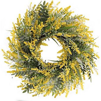 26 Inch Lavender & Eucalyptus Wreath for Front Door, Artificial Greenery Decor