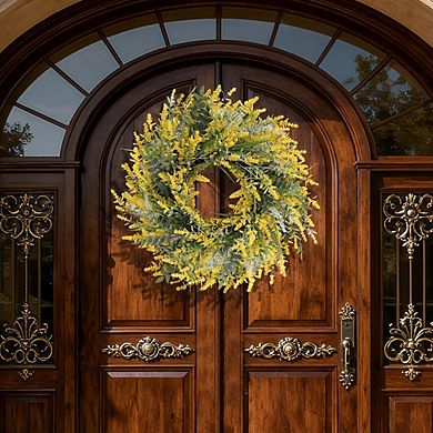 26 Inch Lavender & Eucalyptus Wreath for Front Door, Artificial Greenery Decor