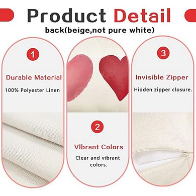 Valentine’s 12x20 Red & Pink Heart Lumbar Pillow Covers for Home & Patio